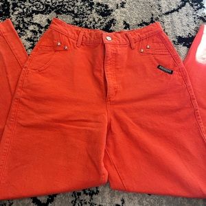 Vintage Women’s Roughriders Jeans- Orange/peach/pink color